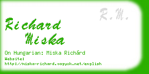 richard miska business card
